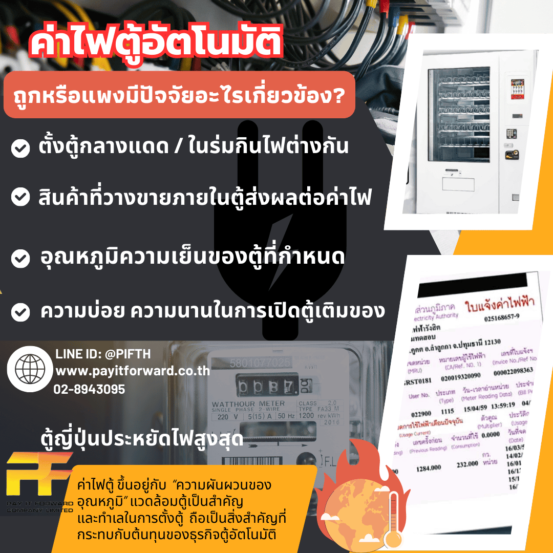 ค่าไฟกับตู้จำหน่ายสินค้าอัตโนมัติ