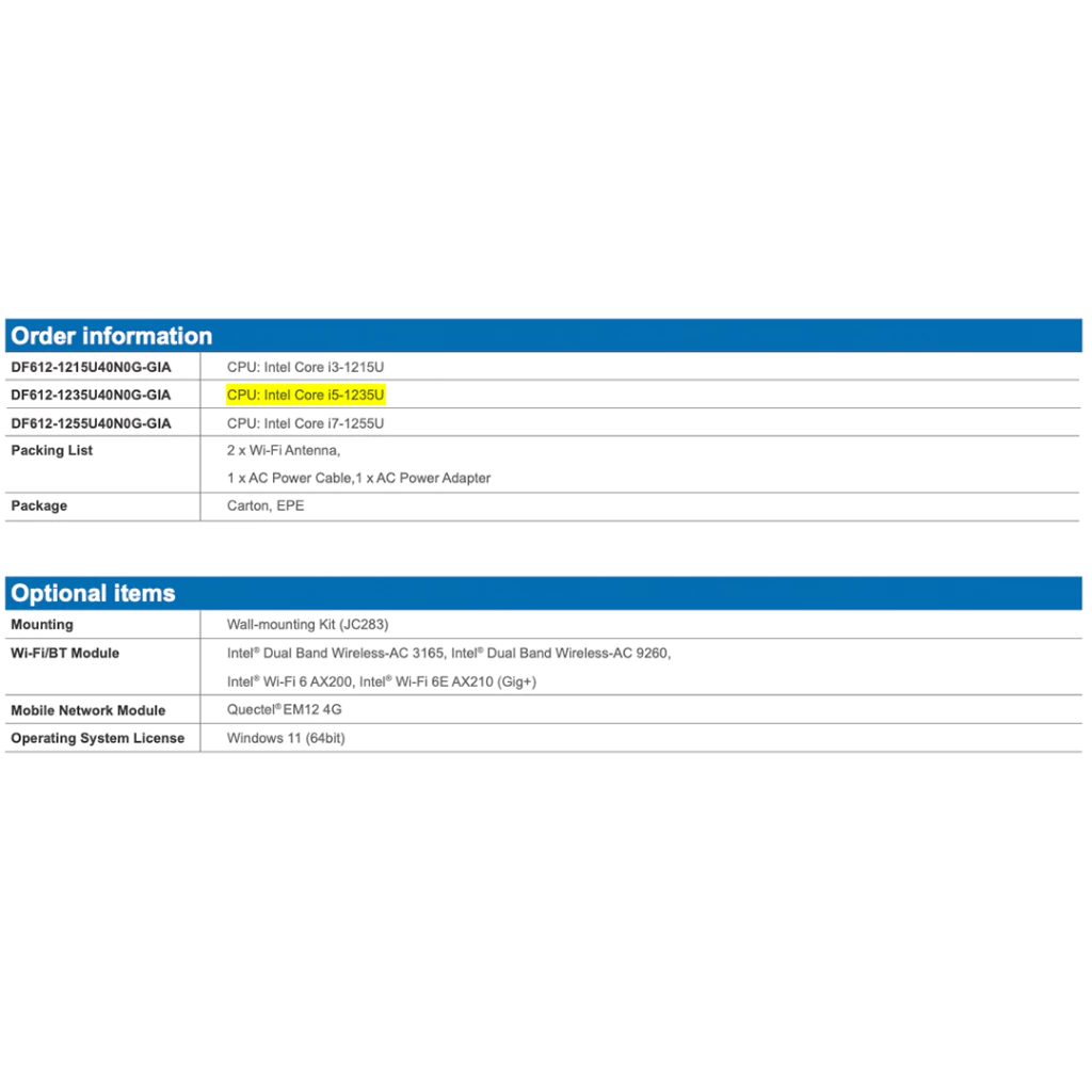 คอมพิวเตอร์อุตสาหกรรม Gaida DF612 Windows 11 (64bit) - Image 9