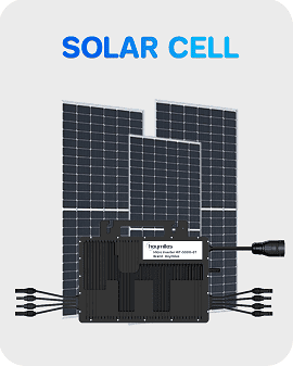 Three solar cell panels combined with a Hoymiles microinverter device for residential and commercial rooftop solar power generation systems. แผงโซล่าเซลล์ (Solar Cell) จำนวน 3 แผง ติดตั้งร่วมกับอุปกรณ์ไมโครอินเวอร์เตอร์ (Microinverter) ยี่ห้อ Hoymiles สำหรับระบบผลิตไฟฟ้าพลังงานแสงอาทิตย์บนหลังคา